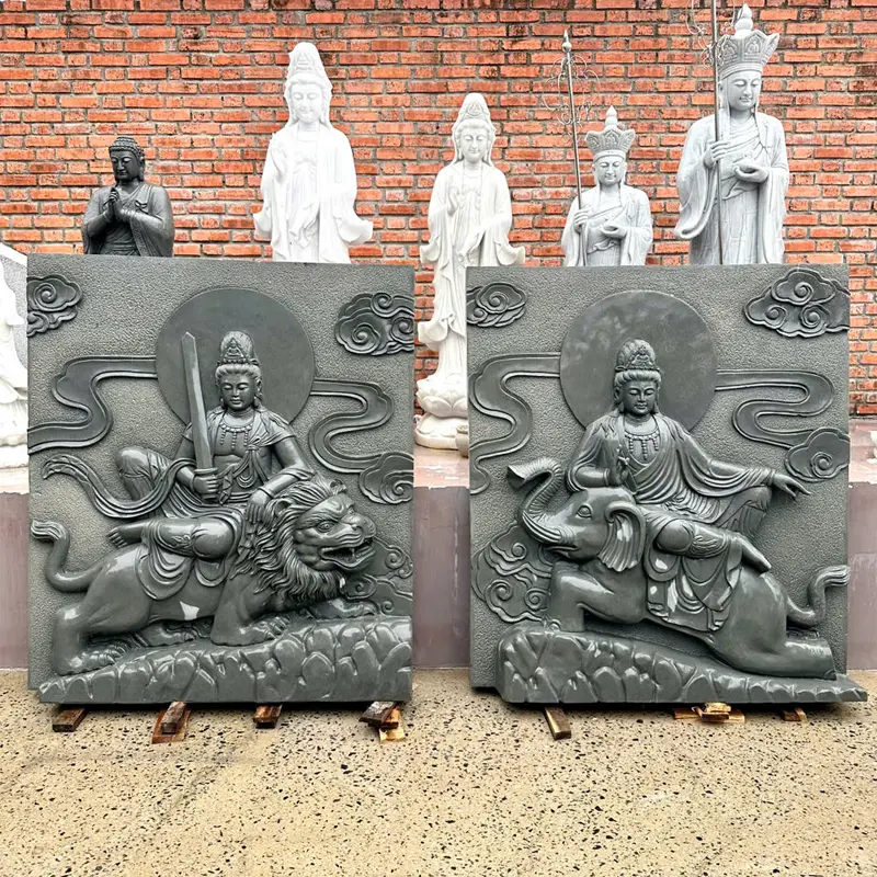 Tượng Văn Thù Và Phổ Hiền Bồ Tát