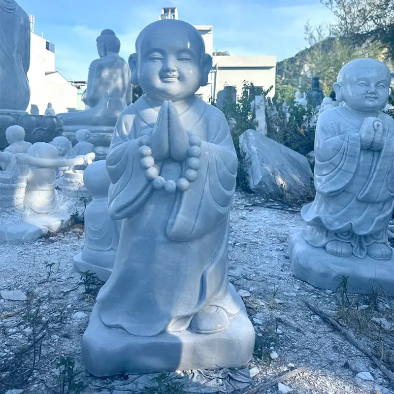 Tượng Chú Tiểu Đá Tự Nhiên Nguyên Khối