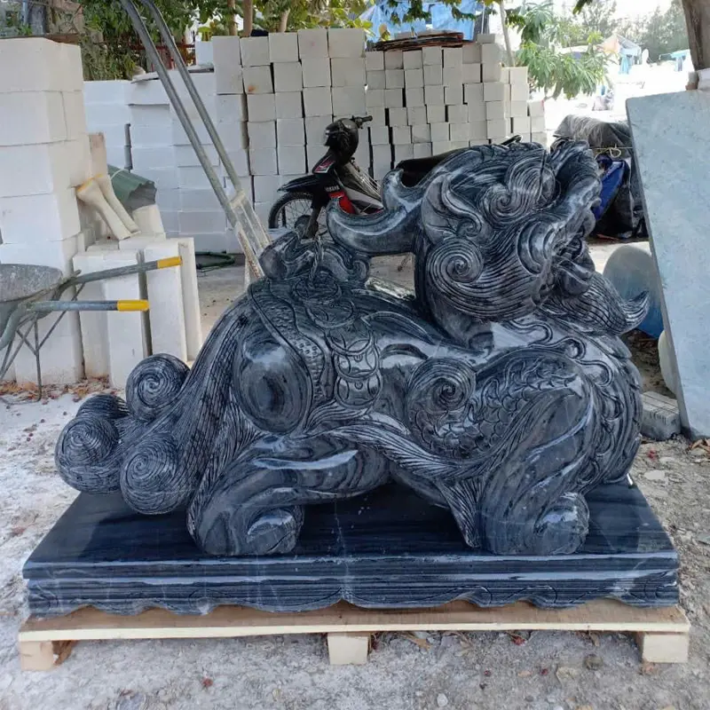 Tượng Tỳ Hưu Đá Thạch Anh Đen