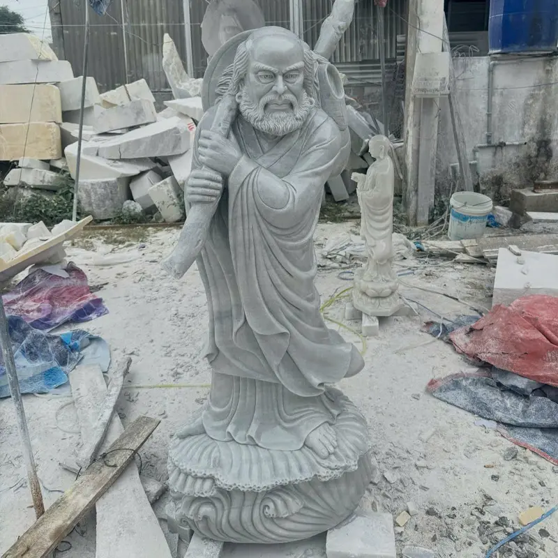 Tượng Đạt Ma Hộ Pháp Vác Trượng