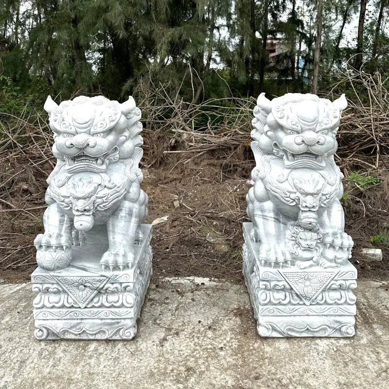 Tượng Kỳ Lân Đá Cẩm Thạch Trắng