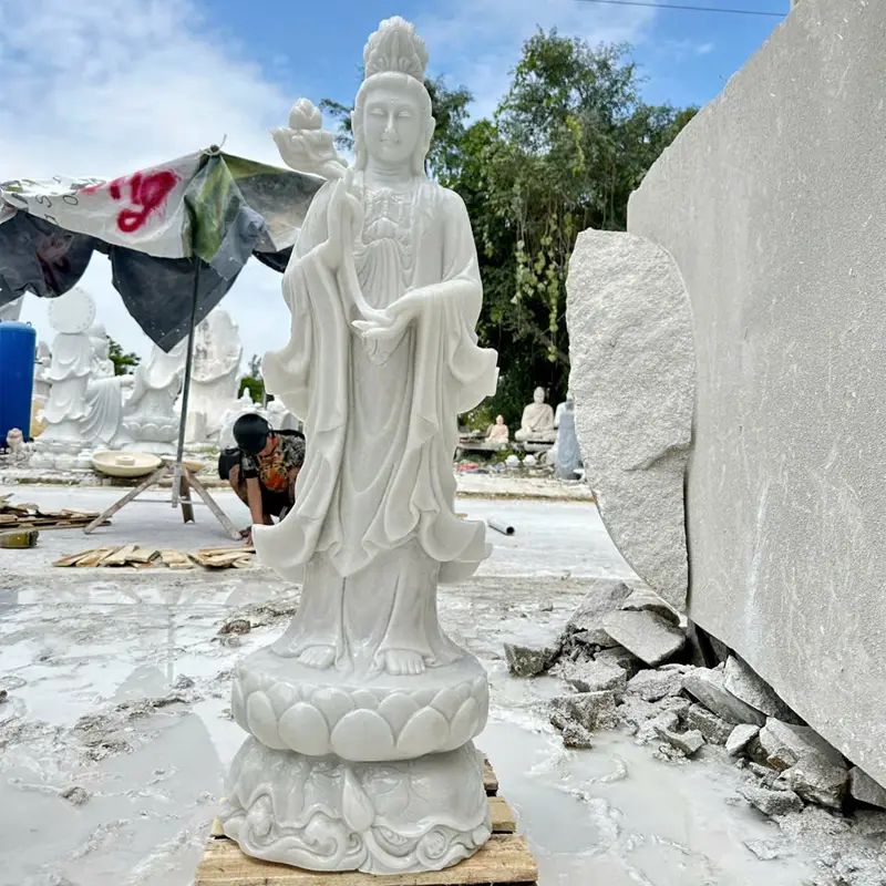 Tượng Đại Thế Chí Bồ Tát Đá Trắng Tinh